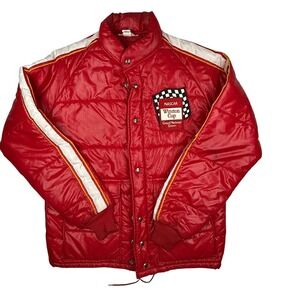 Vintage NASCAR Winston Cup Grand National Drivers Jacket Red Daytona Puffer L